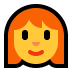 👩‍🦰 woman: red hair display on Windows